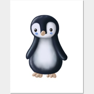 Cute Penguin Drawing Posters and Art